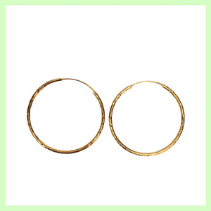 Large Thin Etched Hoop Earrings
