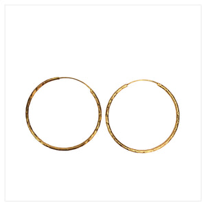 Large Thin Etched Hoop Earrings
